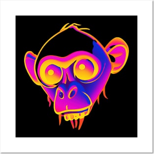 Halloween Monkey Graffity Pink Face Spooky Posters and Art